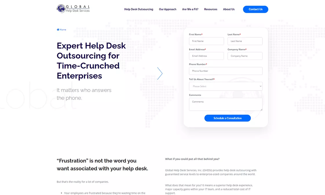 Global Help Desk Website