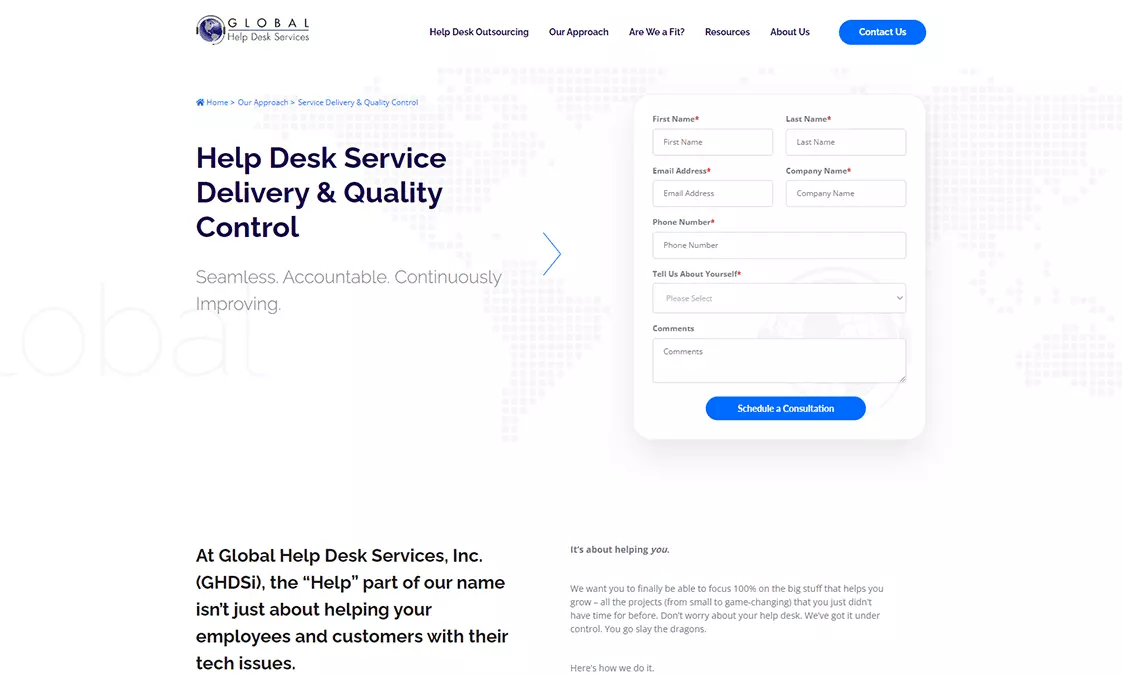 Global Help Desk Website