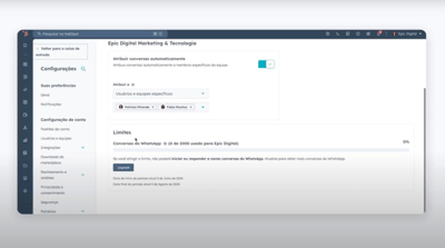 Gerenciando a integração com o Whatsapp