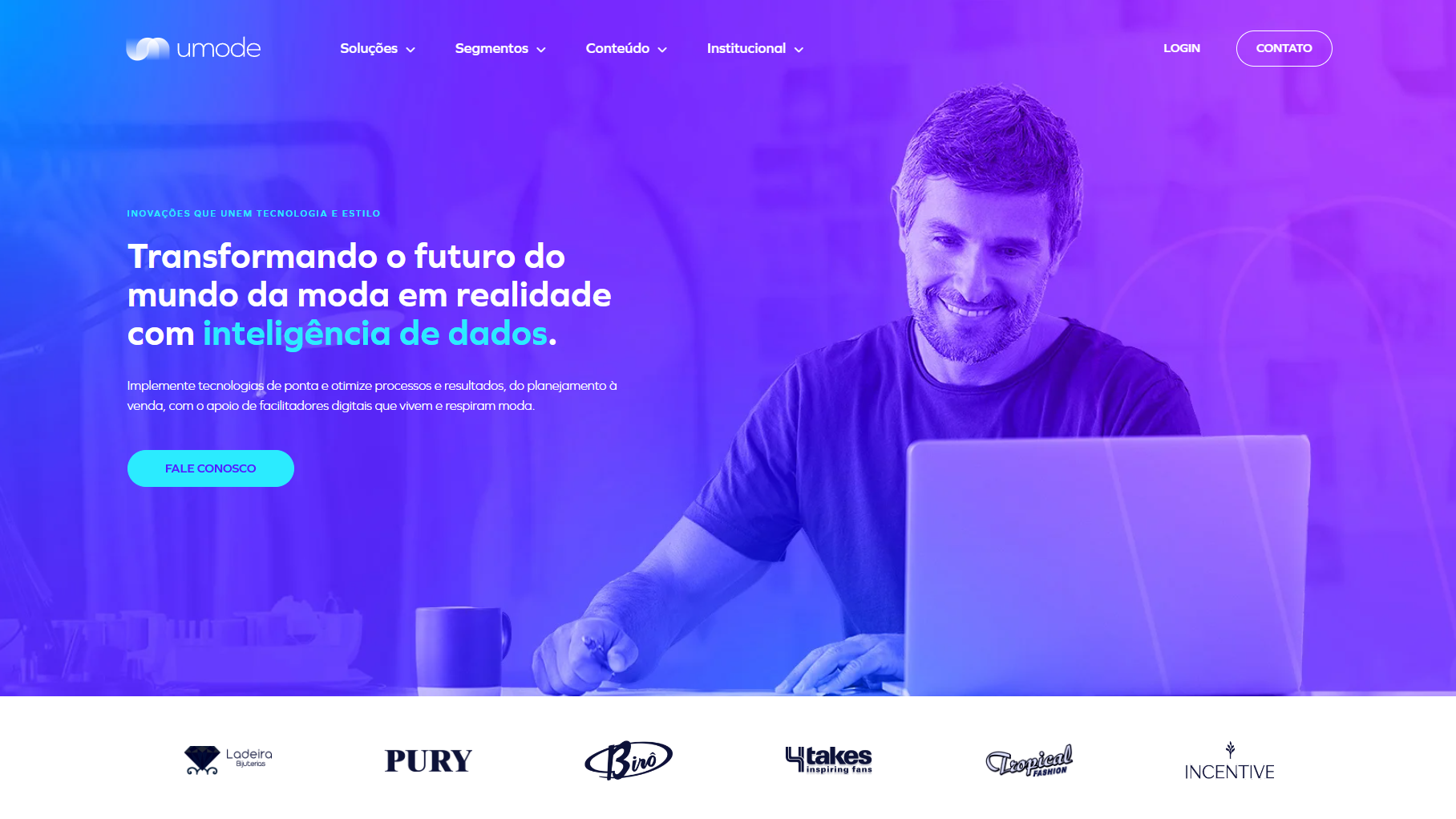 Imagem do topo de tela (hero) da nova homepage da empresa uMode